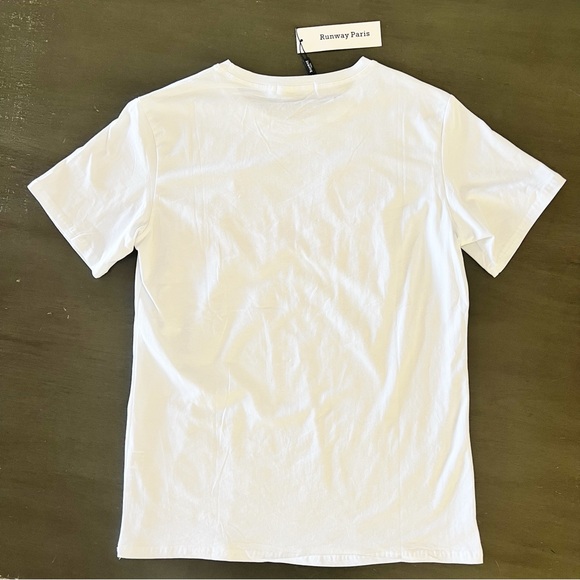 NEW Runway Paris Barbie Cursive White & Hot Pink Sparkly Allover Sequin T-Shirt - Picture 4 of 4